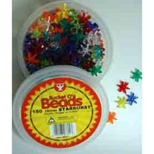 Hygloss Starburst Bucket O'Beads 18mm (150 count)