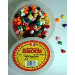 Hygloss Heart Pony Bucket O'Beads 12x10mm (175 count)