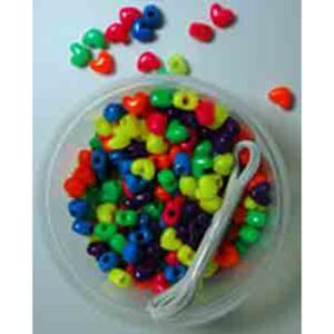 Hygloss Neon Heart Pony Bucket O'Beads (165 count)