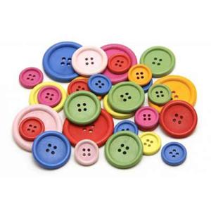 Hygloss Bright Wooden Buttons 60pc 30mm Medium