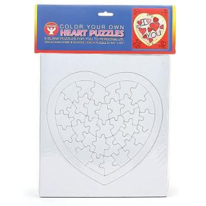 Hygloss Blank Puzzles 7.75" x 8.5" - (6 Pack) Heart