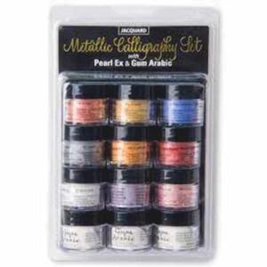 Jacquard Pearl-Ex Powdered Pigment 12 pack set - Metallic Calligraphy