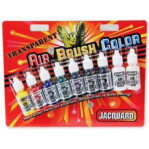 Jacquard Air Brush Color Paints Exciter Pack - (9 Pack) Transparent Colors