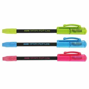 Kum Tiptop Popline Cap Pencil Sharpener with Eraser - Assorted Colors