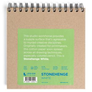 Legion Stonehenge Wire Bound Journal 7" x 7" - (32 Sheets, 250gsm) White