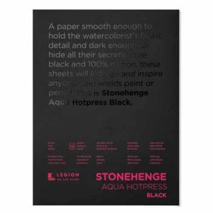 Legion Artist Stonehenge Aqua HP 140lb Black Pad- 9x12