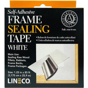 Lineco Frame Sealing Tape - (1.25" x 85') Self-Adhesive, White
