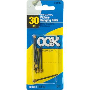 Ook Professional Picture Hanging Nails - (8 Pack) 30lbs