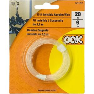 Ook Hanging Wire - (15ft) Invisible, 20lbs