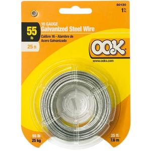 Ook Galvanized Steel Wire - (25ft), 16 Gauge