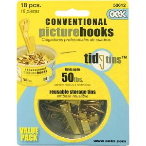Ook Conventional Picture Hangers & Tin - (18 Sets) 50lbs