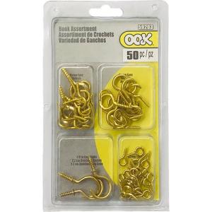 Ook Assorted Hooks & Screw Eyes - (50 Pieces)