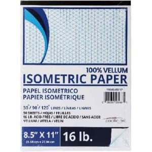 Pacific Arc Drafting Vellum Paper Pad 8.5"x11" 10x10 Grid