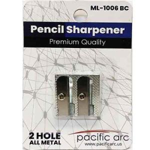 Pacific Arc Carded Double Hole Metal Pencil Sharpener
