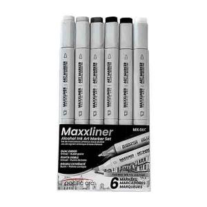 Pacific Arc Maxxliner Dual-tip Alcohol Marker Set 6cnt Cool Grays MX-S6C