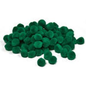 Pepperell Crafts Mini Pom Poms 7mm - (100 Pieces) Green