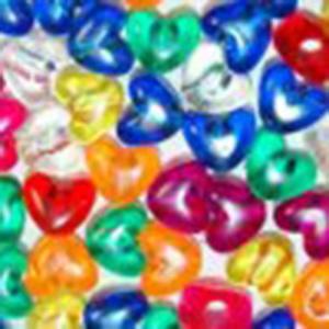 The Beadery Super Value Heart Beads – (1lb) Assorted Transparent Heart