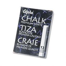 Alphacolor Chalk Sticks - (12 Pack) Premium White