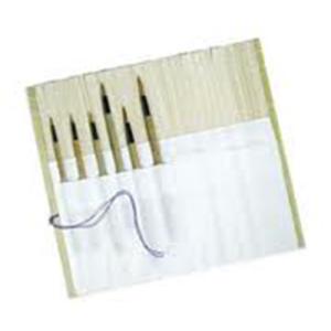 Bamboo Roll Up Brush Holder Mat