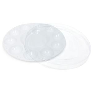 Jack Richeson Plastic Round Paint Palette Tray - 10 Well & Lid 400220