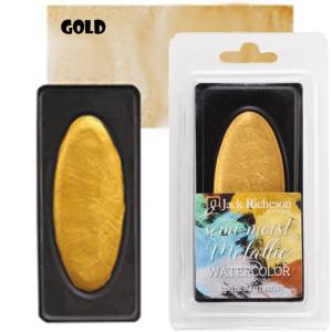 Richeson Collegiate Semi-Moist Metallic Watercolor Pan 10grams - Gold