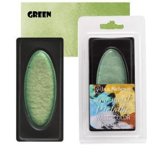 Richeson Collegiate Semi-Moist Metallic Watercolor Pan 10grams - Green