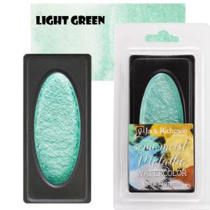 Richeson Collegiate Semi-Moist Metallic Watercolor Pan 10grams - Light Green