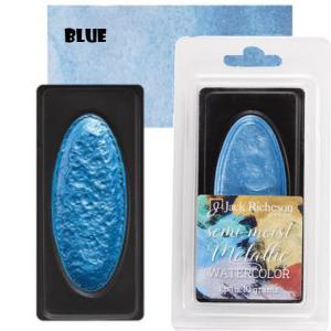 Richeson Collegiate Semi-Moist Metallic Watercolor Pan 10grams - Blue