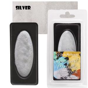 Richeson Collegiate Semi-Moist Metallic Watercolor Pan 10grams - Silver