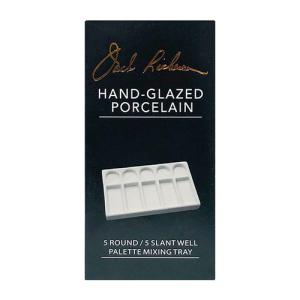 Jack Richeson Hand-Glazed Porcelain Mixing Tray - 5 Well & 5 Slant