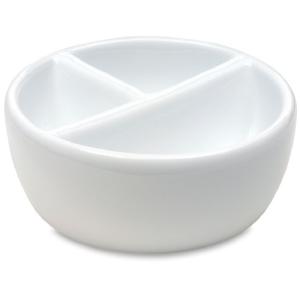 Jack Richeson Hand-Glazed Porcelain Mixing Bowl - 3 Well Round