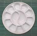 Jack Richeson Hand-Glazed Porcelain Mixing Tray - 12 Well Round with Clear Plastic Cover