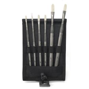 Richeson Grey Matters Pocket Brush Set - (7 Pieces) Bristle for Oil & Acrylics