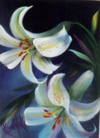 Bob Ross How-To Painting Packet Florals - White Lillies w/ Border