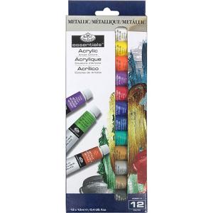 Royal Langnickel Essentials Acrylic Paints 0.4oz/12ml - (12 Pack) Metallic
