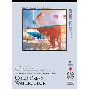 Bee Aquabee Watercolor Pad 11" x 15" - (15 Sheets, 90lb) Cold Press Surface  BEE-1133T15-1115