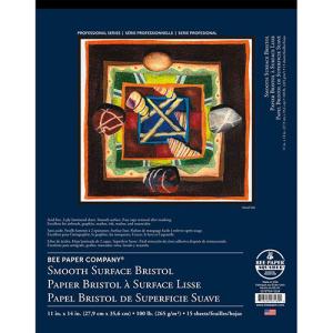 Bee Paper Vellum Surface Bristol Pad 11" x 14" - (15 Sheets, 100lb)