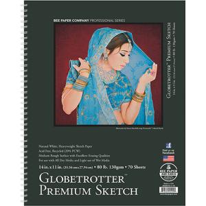 Bee Paper Globetrotter Premium Sketch Paper Pad 11" x 14" - (70 Sheets, 80lb)
