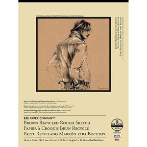 Bee Paper Brown Recycled Rough Sketch Pad 18" x 24" - (50 Sheets, 70lb)
