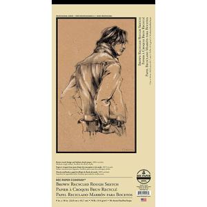 Bee Paper Brown Recycled Rough Sketch Pad 9" x 18" - (50 Sheets, 70lb)