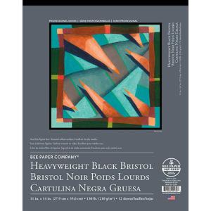 Bee Paper Heavyweight Black Bristol Pad 11" x 14" - (12 Sheets, 130lb)