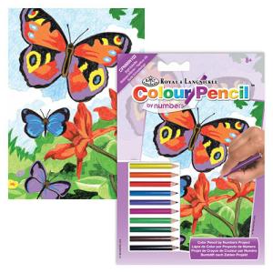 Colored Pencil By Number Mini Art Kit- Bright Butterflies
