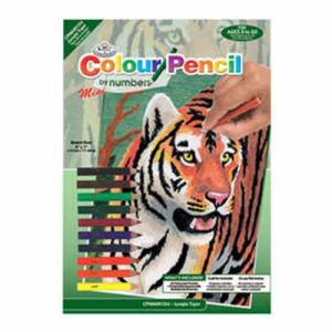 Colored Pencil By Number Mini Art Kit- Jungle Tiger