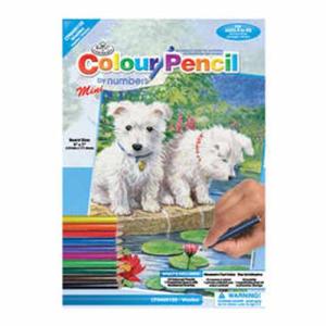 Colored Pencil By Number Mini Art Kit- Westies
