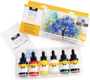 Royal Langnickel Essentials Acrylic Art Inks - (6 Pack) Primary Colors