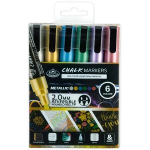 Royal Langnickel Chalk Marker Set - 6ct 2mm Tips Metallics MARK-2803