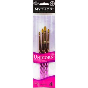 Royal Langnickel Mythos Unicorn Brush Set - (4 Pack) Assorted Filberts