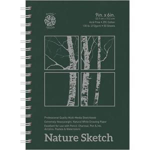 Pentalic Multi-Media Nature Sketch Book 6" x 9" - (50 Sheets, 130lb)
