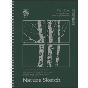 Pentalic Multi-Media Nature Sketch Book 11" x 15" - (50 Sheets, 130lb)