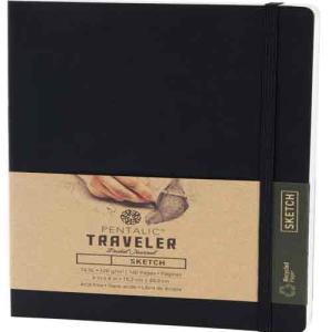 Pentalic Traveler Pocket Journal 4" x 6" - (160 Pages, 74lb) Ruled, Black